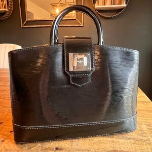 Louis Vuitton Noir Epi Electric Mirabea with silver hardware